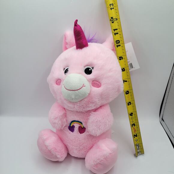 NEW Rainbow Heart Pink Unicorn Stuffed Animal - 12" Plush - Picture 5 of 6